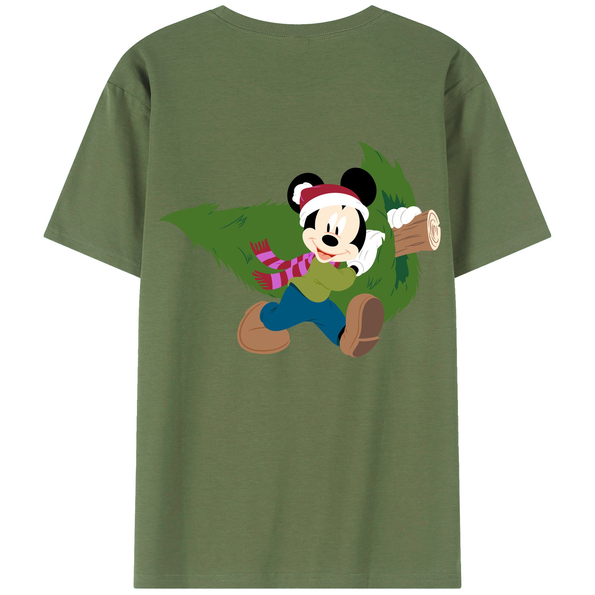 ミッキーマウス Mickey Mouse 綿100％ メンズ半袖Tシャツ（バックプリント） 通気性